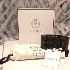 Peserico Unisex Brown Leather Belt